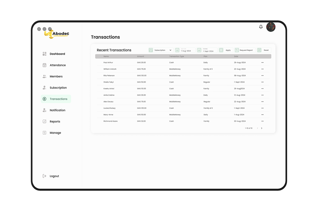 Billing and payments interface